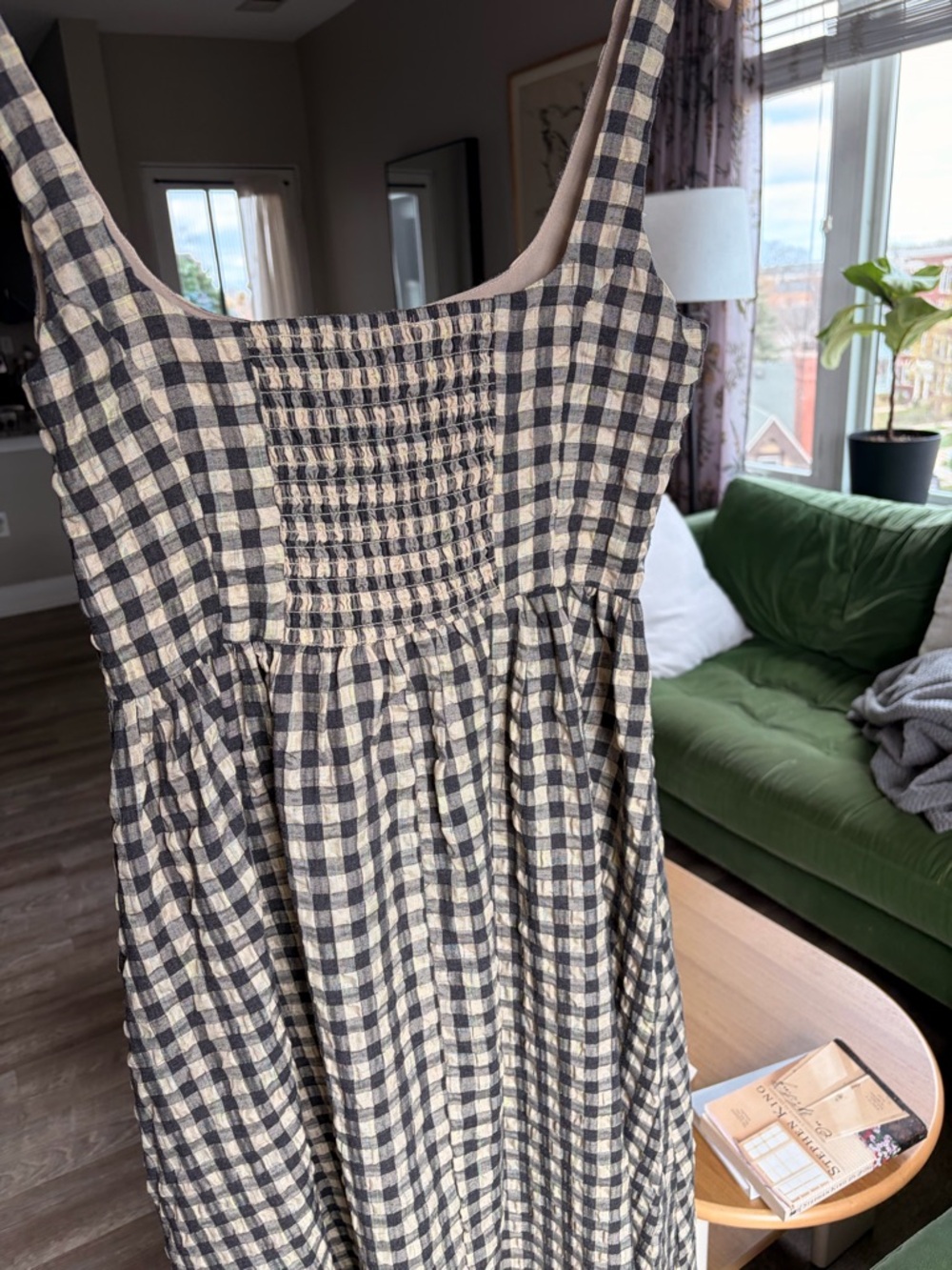 Princess Polly Black and Cream Plaid Maxi Dress - Picture 3 of 5